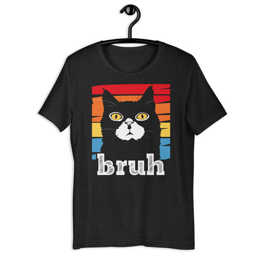 Funny Meme saying Bruh with Cat T-Shirt